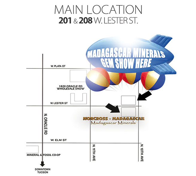 Map to Madagascar Minerals Gem Show