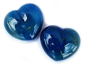 Blue Agate Decorative Hearts