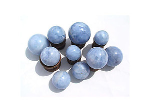 Blue Calcite Spheres 40-50 mm