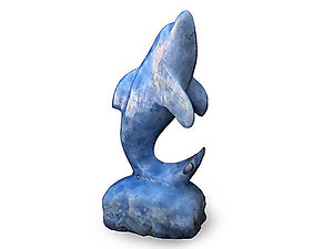 Blue Calcite Curled Tail Dolphin