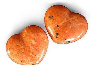 Orange Calcite Decorative Hearts
