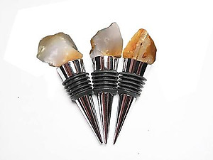 Agate Bottle Stoppers - Rough Top