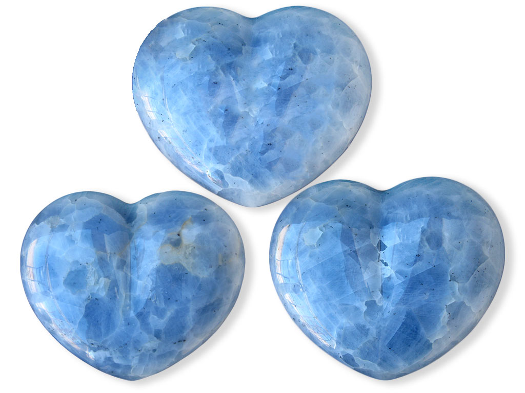 Blue Calcite Hearts 6 inch